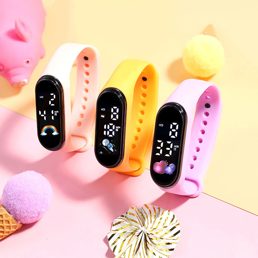 Kawaii Smart Watch per bambini Moda Outdoor Sport impermeabili Orologi per bambini Ragazzo Ragazze Orologi digitali Silicone montre enfant