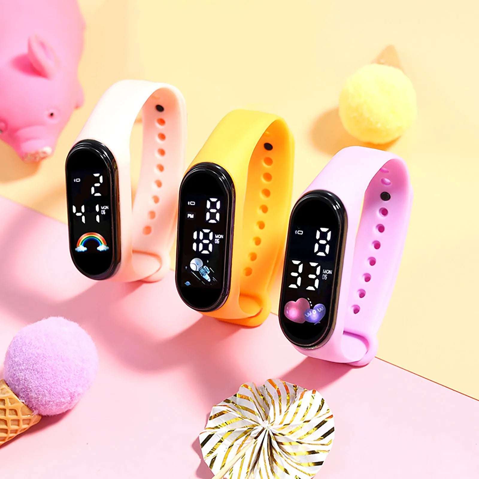 Kawaii Smart Watch per bambini Moda Outdoor Sport impermeabili Orologi per bambini Ragazzo Ragazze Orologi digitali Silicone montre enfant