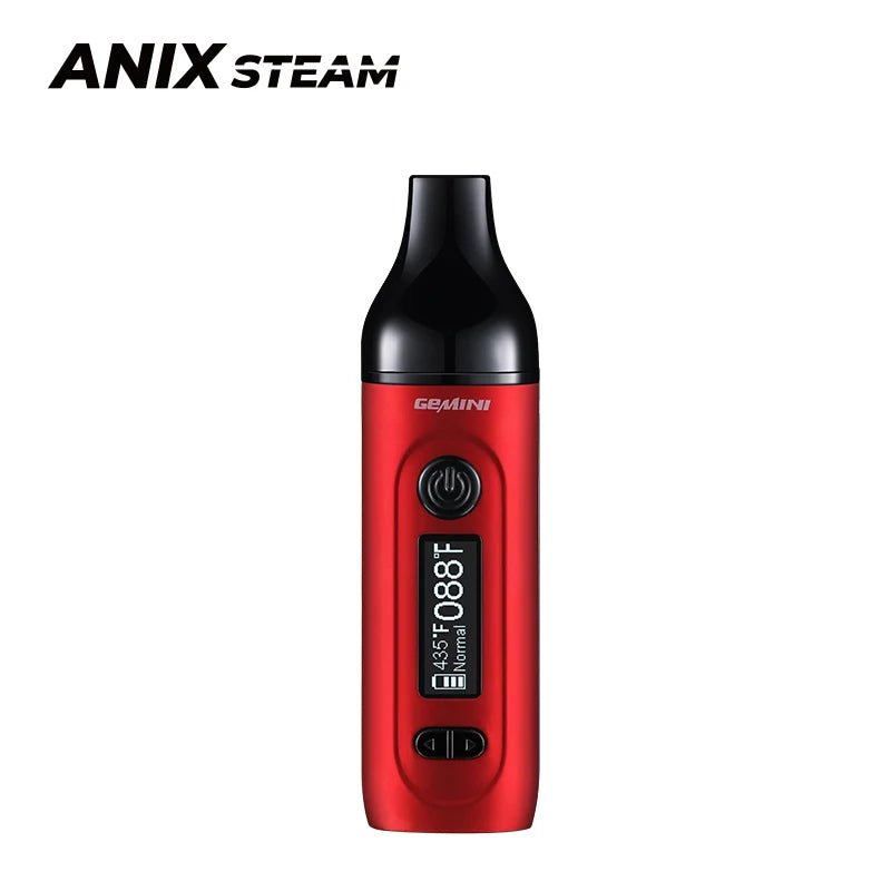 Kit vaporizzatore originale Anix Gemini per erbe secche Batteria da 2200 mAh Camera di riscaldamento in acciaio inossidabile con schermo OLED Kit di erbe per penna Vape
