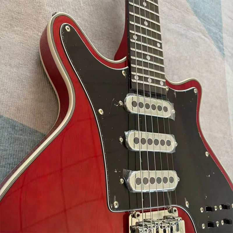 Chitarra elettrica rosso vino a 6 corde, 25 tasti, tre pickup single-coil, per destrorsi, regalo di Natale, spedizione gratuita