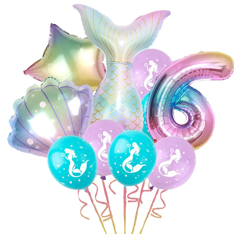 Set di stoviglie usa e getta per la decorazione della festa di compleanno della sirena piatti per la coda della sirenetta forniture per feste a sirena per ragazza decorazioni per matrimoni