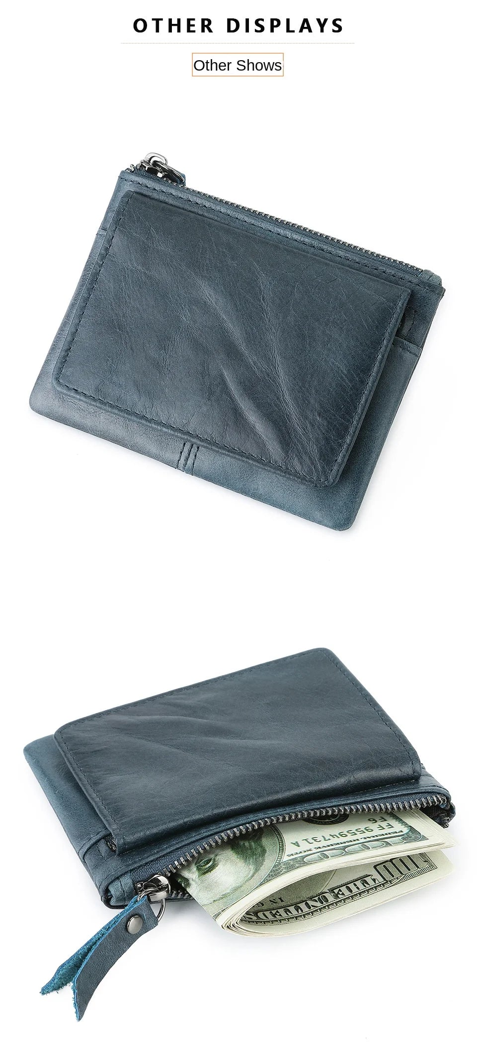 Nuova borsa per carte da donna e da uomo in pelle di mucca Portamonete Porta carte di credito sottile Portafoglio per uomo e donna Tasca per carta d'identità
