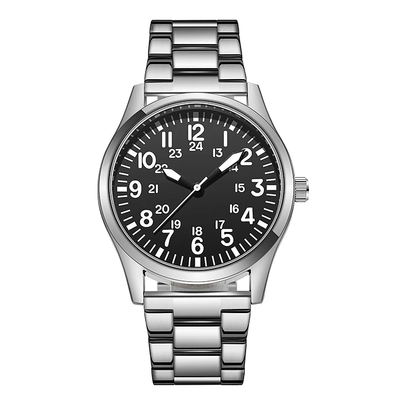 Field Watch with Steel Band Easy Reading Japan Movement