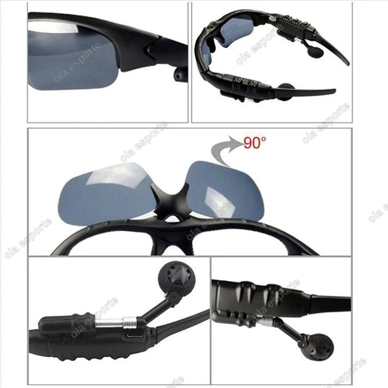 Sport Stereo Wireless Bluetooth Occhiali intelligenti Chiama Ciclismo 5.0 Auricolare Telefono Occhiali da sole da guida polarizzati Occhiali da equitazione