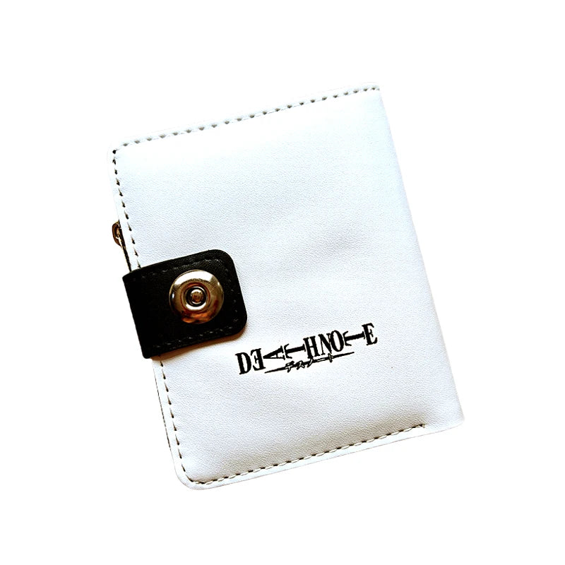 Death Note Anime Portafoglio corto in pelle PU nera Porta carte e portamonete per regalo per ragazzi e ragazze