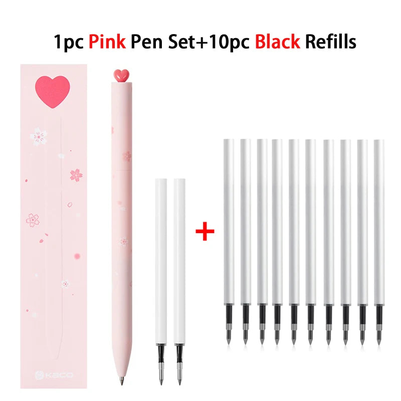 KACO Galaxy Gel Pens FIRST Heart Star Series Rotary Signature Pen Set, 0.5mm Gift Boxes, Students Brush Exam Writing Stationery