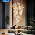Modern Light Luxury Light Guide LED Long Strip Chandelier Living Room Dining Room Whole House Complete Set Lighting Duplex Rotat