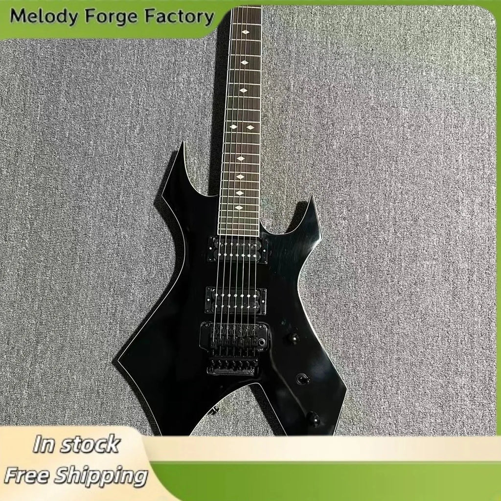 Chitarra Elettrica BC a 6 Corde Forma W, Tastiera in Palissandro Nero, Pickup HH, Doppio Meccanismo di Accordatura, per Chitarristi Professionisti