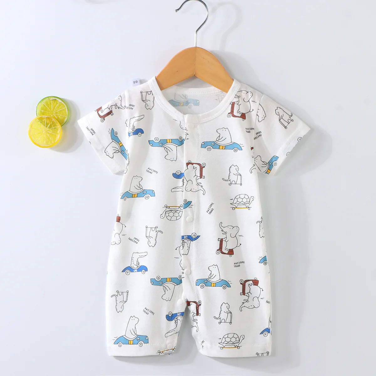 Tutine Neonato 2026 Nuove in Cotone Puro Estive per Bambini e Bambine, Pagliaccetti a Maniche Corte Sottili con Bretelle, Abbigliamento per Neonati