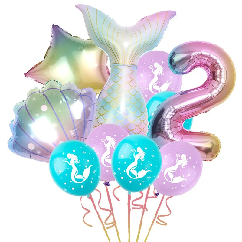 Set di stoviglie usa e getta per la decorazione della festa di compleanno della sirena piatti per la coda della sirenetta forniture per feste a sirena per ragazza decorazioni per matrimoni