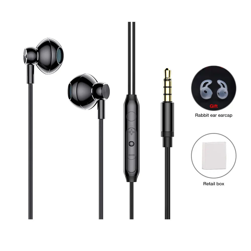 Cuffie cablate EARDECO con microfono auricolari originali HiFi Bass Stereo Music Sport cancellazione del rumore per telefono tipo C 3.5MM