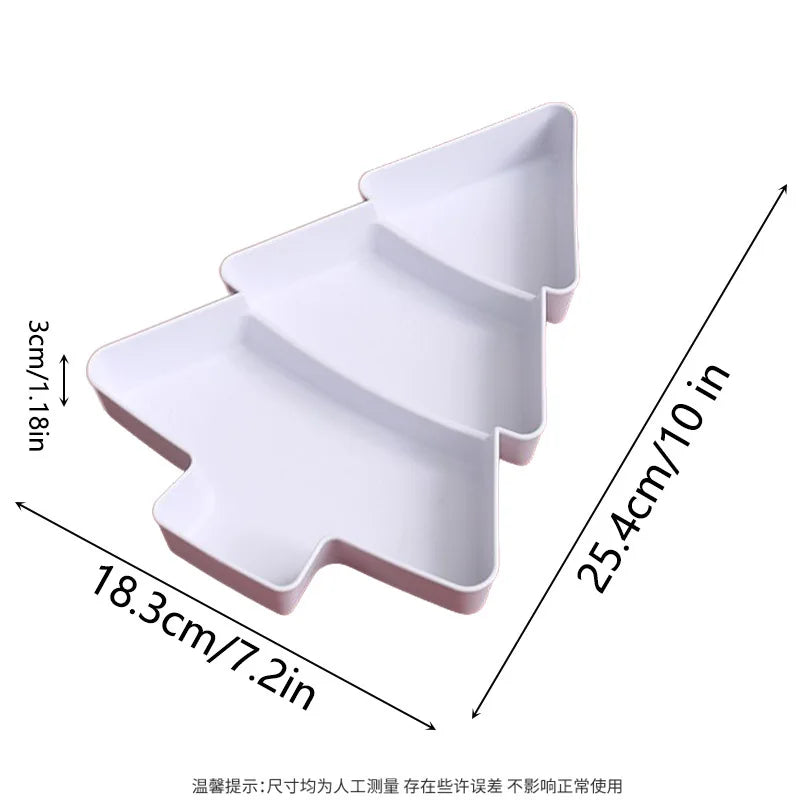 Forma dell'albero di Natale Soggiorno Caramelle Snack Noci Semi Frutta secca Piatto di plastica Piatti Ciotola Piatti colazione Vassoio Stoviglie