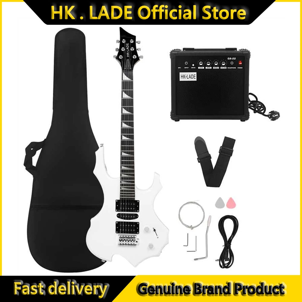 HK.LADE R-260 Chitarra elettrica a 6 corde 24 tasti Chitarra elettrica con corpo in acero Guitarra con borsa Amp Parti e accessori per chitarra