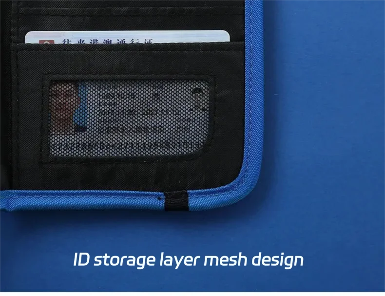 Portafoglio da viaggio RFID Porta passaporto Organizzatore di carte di credito Custodia con cerniera Organizzatore di documenti Accessori da viaggio antifurto