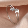 Skyrim Anello da donna in acciaio inossidabile Semplice cuore Farfalla Fasi lunari Anelli da dito geometrici Regalo di nozze per l'amante Commercio all'ingrosso