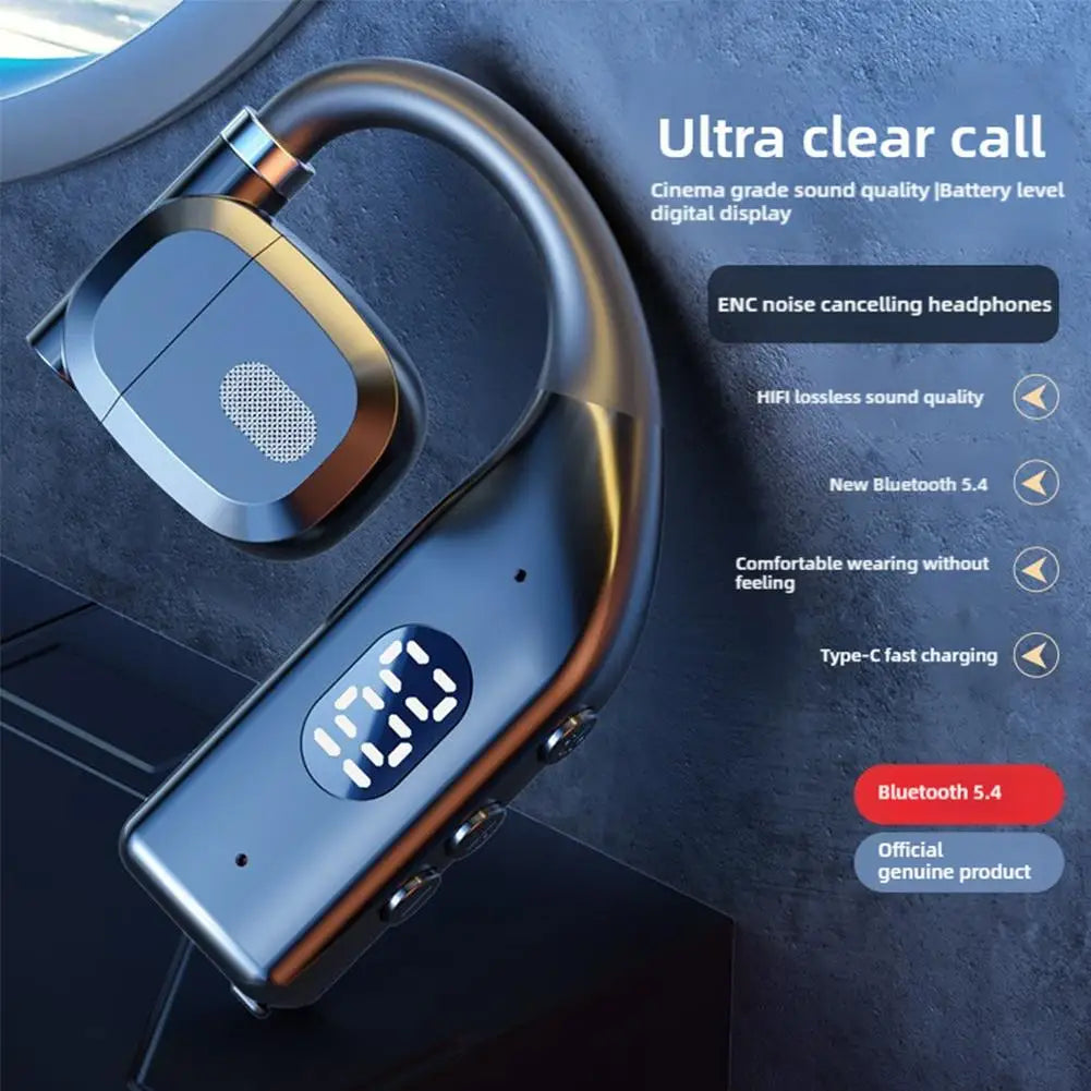 Auricolari singoli Cuffie da lavoro in standby lungo Cuffie mono impermeabili Chiamata esterna Auricolari wireless Bluetooth