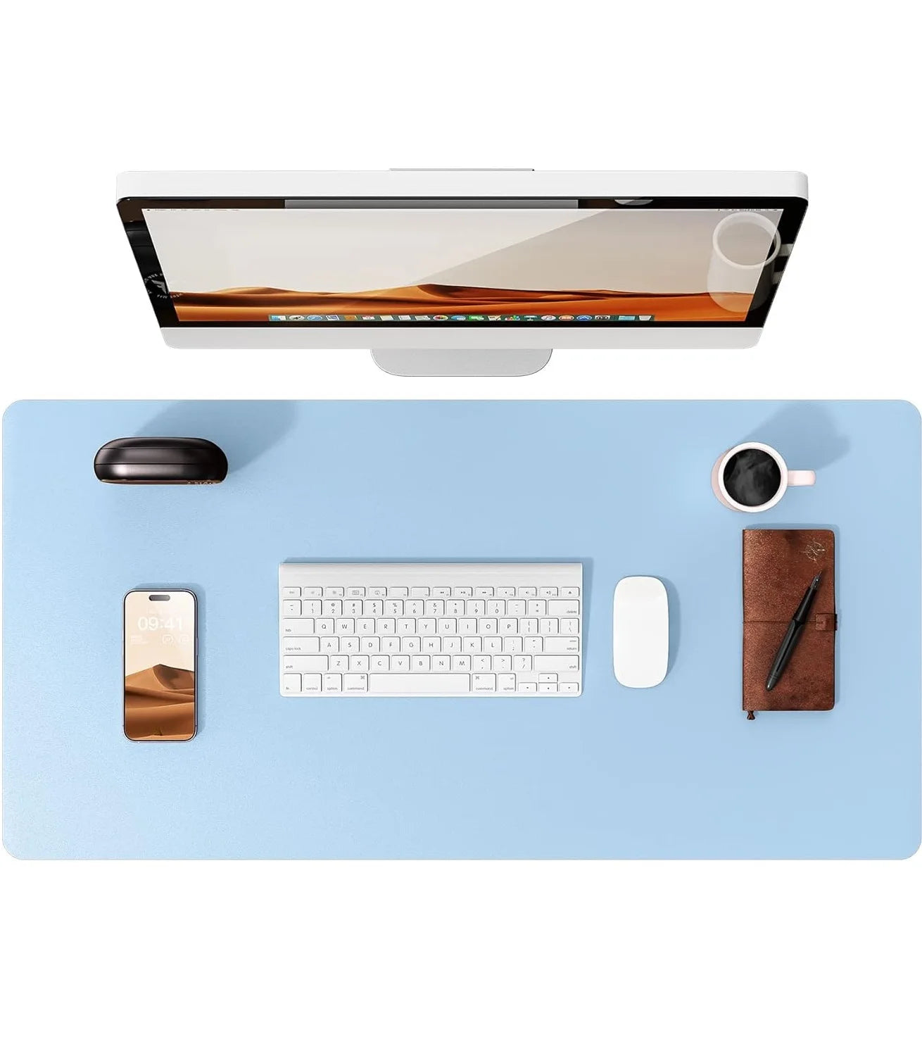 Tappetino Per Mouse Grande In Pelle PU Antiscivolo Per Scrivania E Laptop