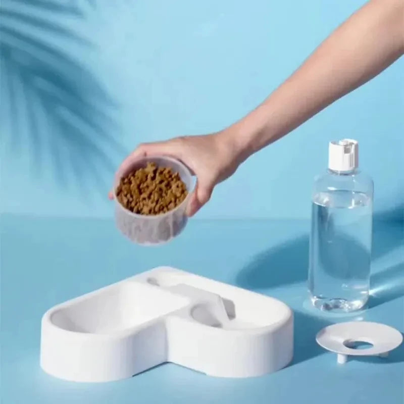 Automatic Drinking Love Pet Bowl Moisture-proof Cat Bowl Dog Basin Dual-use Multi-functional Drinking and Feeding