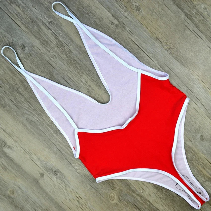 2025 Profondo scollo a V Perizoma Costumi da bagno Donna Costume intero Donna Trikini Taglio alto Monokini Backless Costume da bagno Costume da bagno