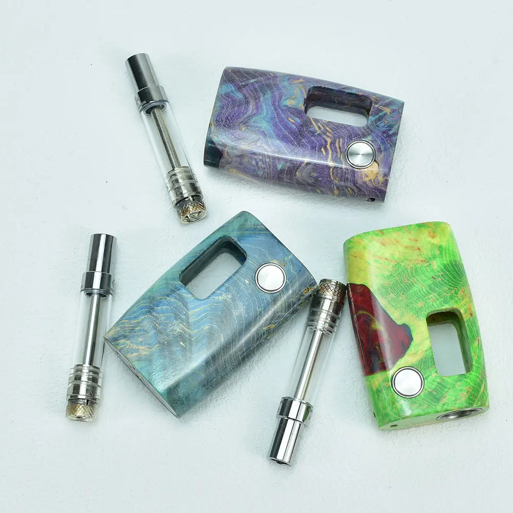 Wolfcoolvape Kit Pod in legno stabilizzato 380mA batteria di preriscaldamento vaporizzatore Vape Box tensione variabile Fit 510 serbatoio dell'olio Cc-ell spesso