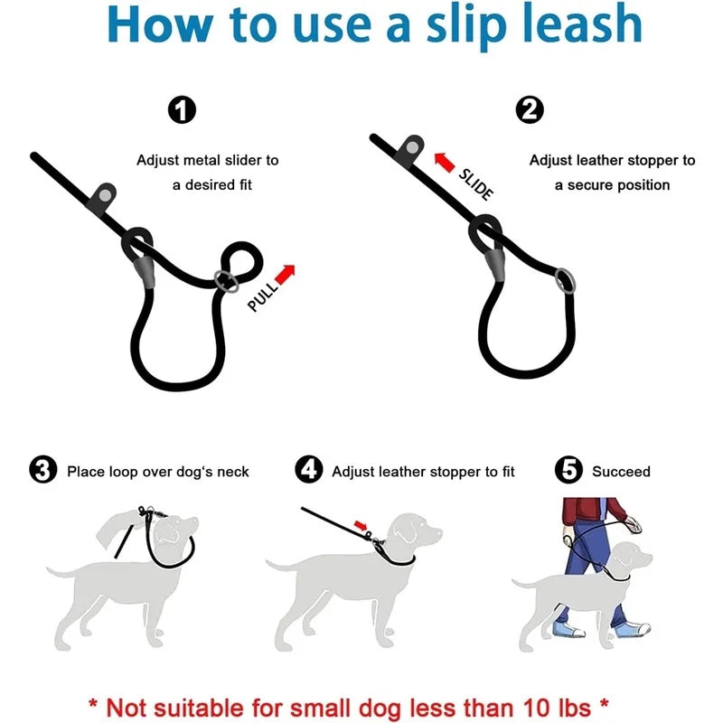 Dog Training Leash P Leash, Durable Nylon Material Heavy Duty, Anti-Pull Comfortable Sturdy Pet Traction Rope Pet Supply
