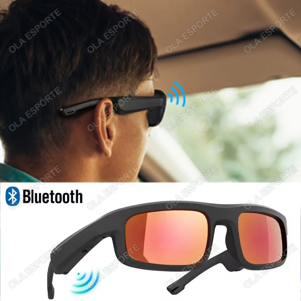 Cuffie per occhiali Bluetooth senza fili Cuffie per occhiali da sole fotocromatici a conduzione ossea Auricolari per sport all'aria aperta Cuffie per occhiali UV400