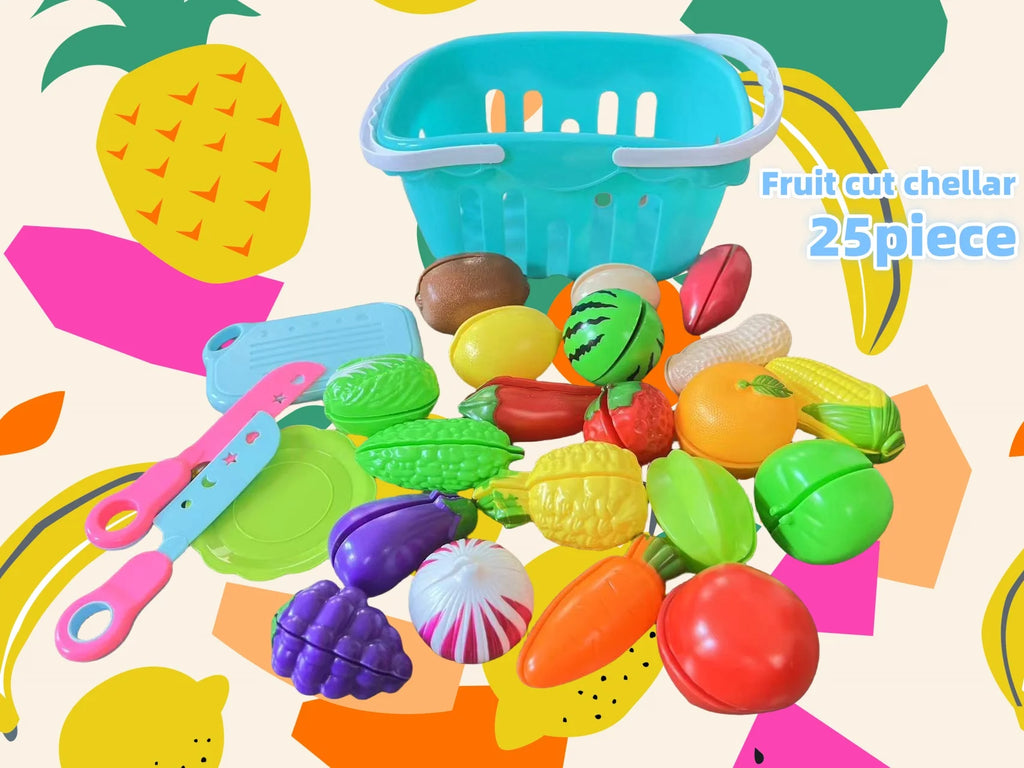25 pezzi Set fai da te taglio di frutta giocattolo musicale simulazione verdura frutta e verdura giocattolo per bambini ragazza ragazzo cucina set di cibo
