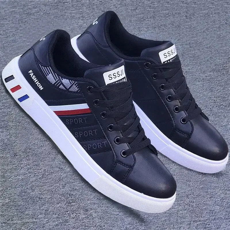 Scarpe da ginnastica da uomo Scarpe casual Scarpe basse da uomo Zapatillas Hombre Scarpe leggere traspiranti in pelle Pu Scarpe da tennis sportive bianche da uomo