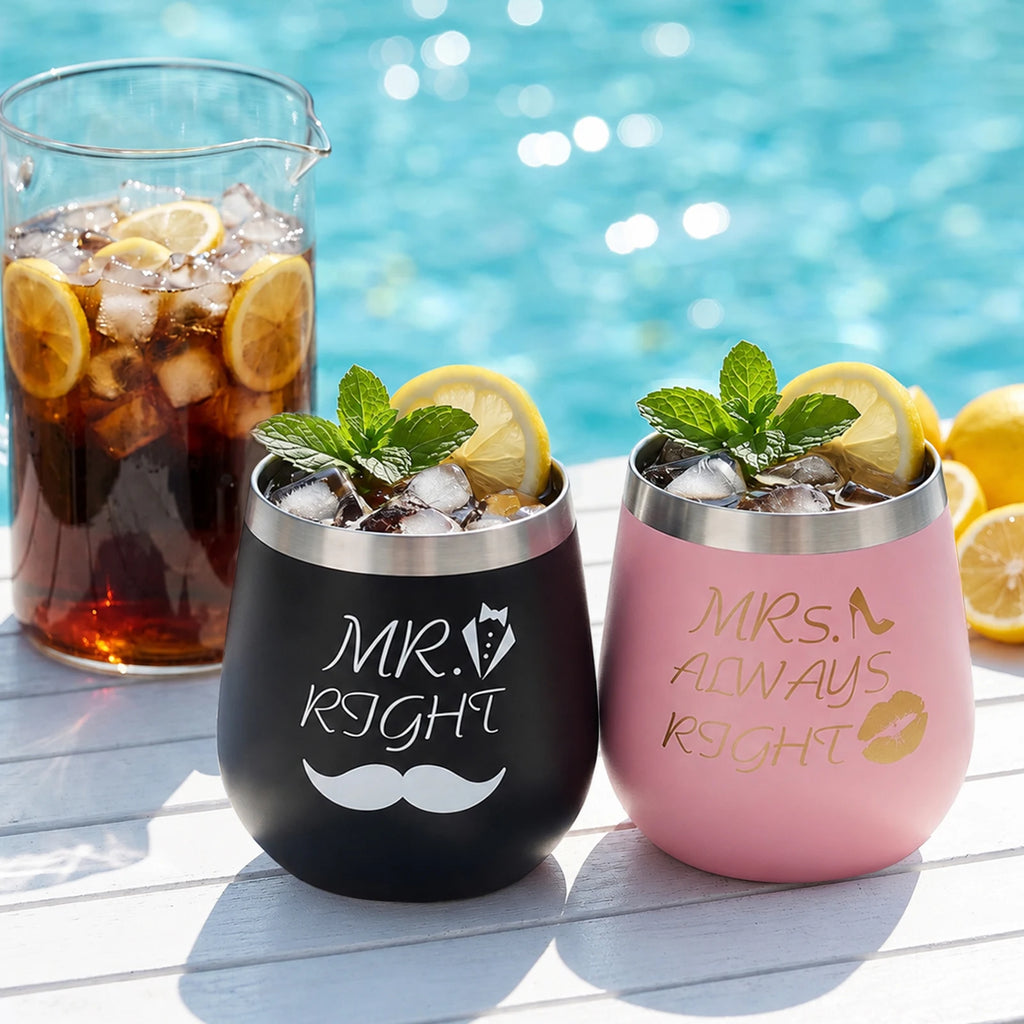 Bicchiere in Acciaio Inox a Doppio Strato con Confezione Regalo - Bicchiere per Cocktail, Martini, Mojito, Drink Misti, Bar, Feste, Birra, Vino