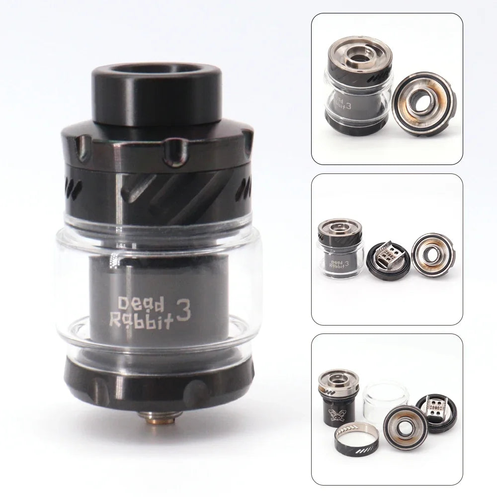 200W Vape Dead Rabbit 3 RTA Box Mod Vaper Kit Sigaretta elettronica 4400mah Batteria Schermo OLED 3.0ml5.5ml Kit vapore a doppia bobina