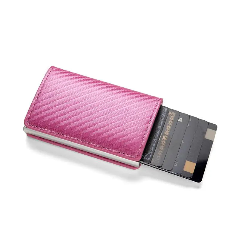 Porta carte di credito RFID antifurto tasca portafoglio minimalista porta carte sottile porta carte in pelle pu per uomo e donna