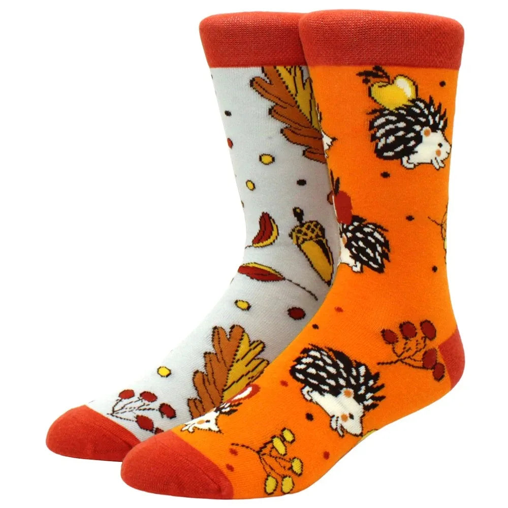 Calzini da donna per uomo Calzini creativi in cotone asimmetrico AB Personalità della moda Tendenza Coppia di cartoni animati Calzini divertenti Sox quotidiano di grandi dimensioni
