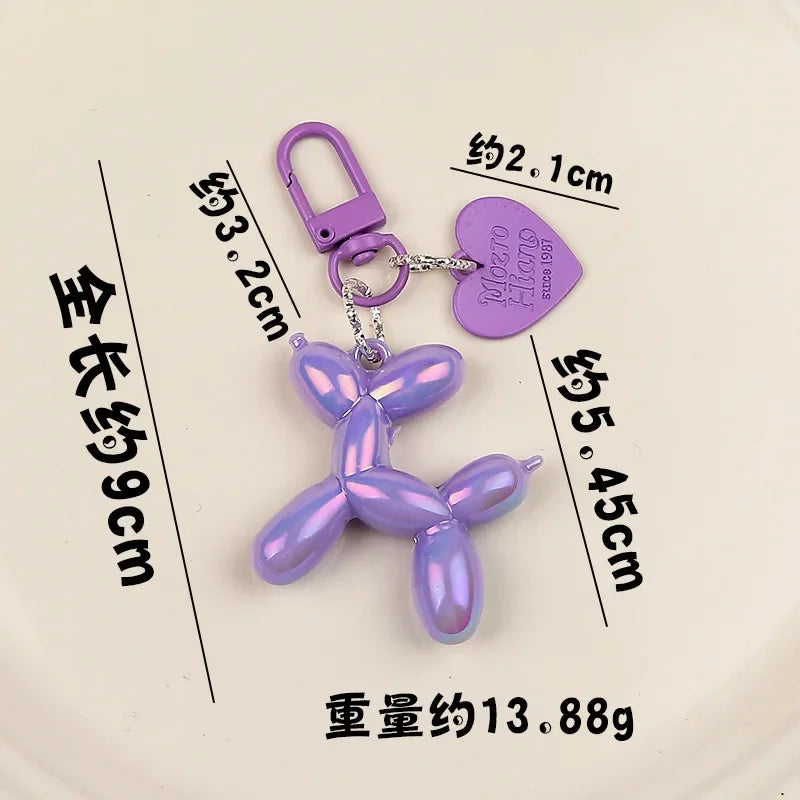 Portachiavi Auto alla Moda Punk Y2K a Forma di Cane Palloncino, Ciondolo per Borsa da Donna, Gioiello, Accessorio per Ragazze