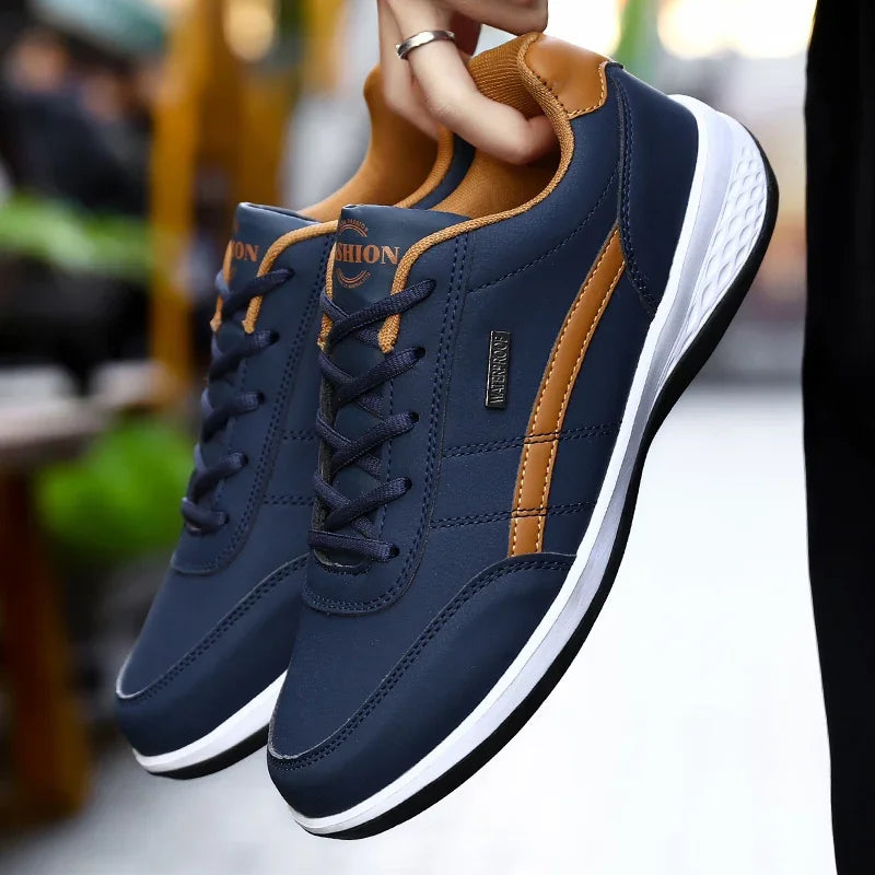 Scarpe da ginnastica da uomo Scarpe casual sportive Scarpe da passeggio da uomo in pelle per esterni Quattro stagioni Fondo morbido