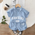 Abbigliamento Estivo in Cotone per Bambini, Set 2 Pezzi con Camicia in Denim e Pantaloncini, Tuta alla Moda per Bambini 0-5 Anni