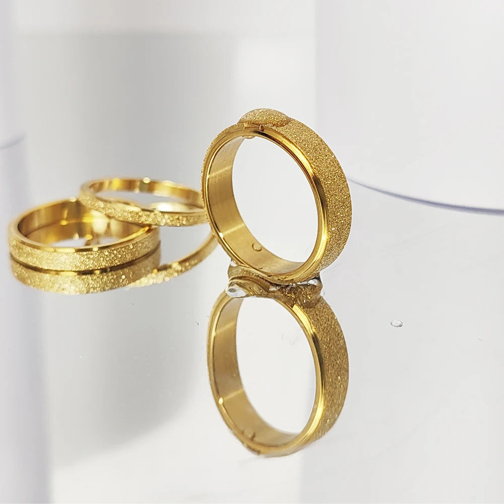 eManco Anelli da donna in acciaio inossidabile semplice di alta qualità 2/3/5MM di larghezza color oro per gioielli da ragazza