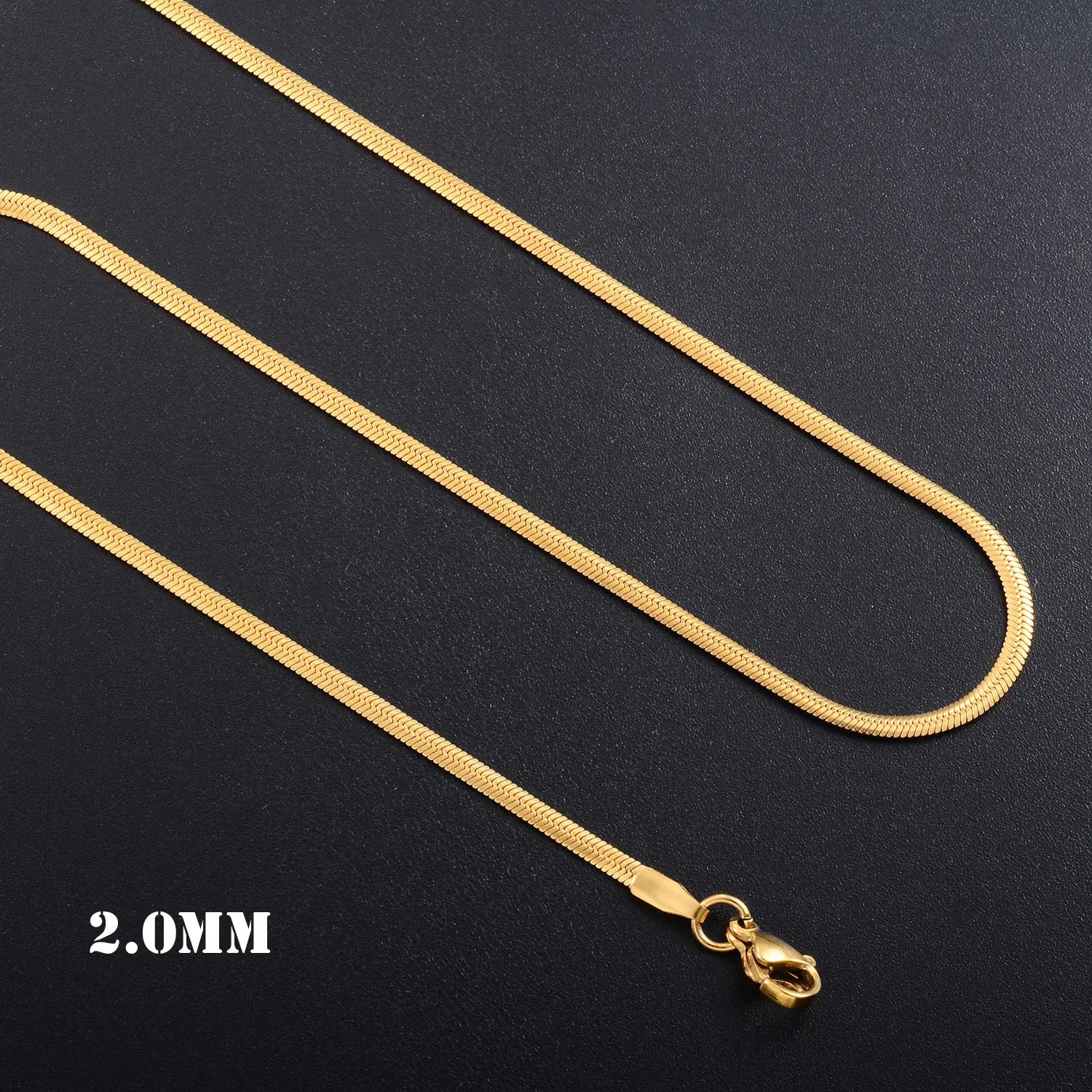 Yadreva 1.0mm/2.0mm Collana sottile in acciaio inossidabile Catena a serpente piatta Collegamento semplice Accessori per gioielli che non sbiadiscono