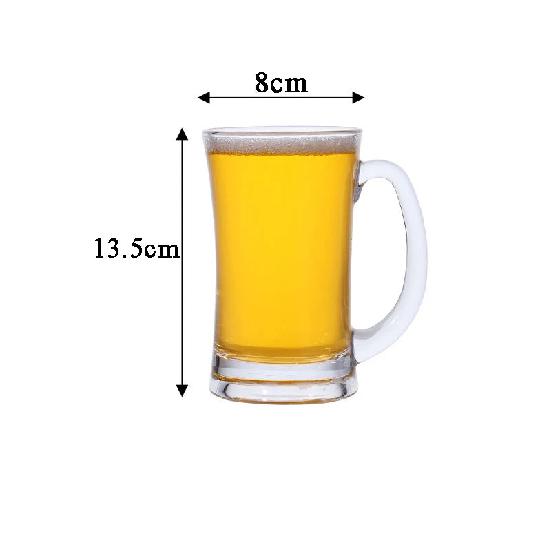Bottiglia d'acqua trasparente in vetro da birra creativo con manico Bicchiere da birra artigianale per feste Bar Tazza per bevande Tazza per bevande fredde Bicchiere da vino per feste
