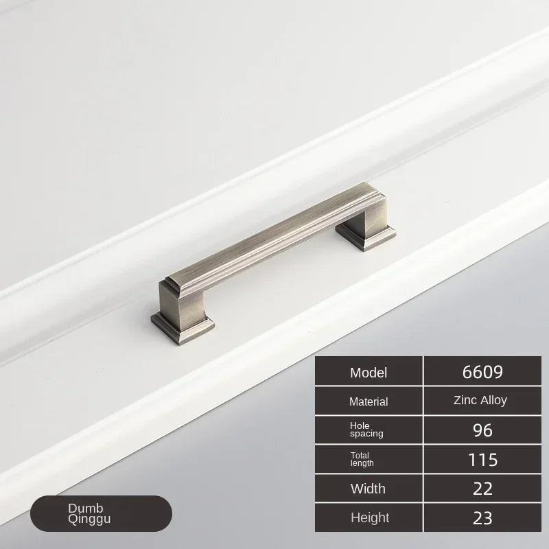 American Style Zinc Alloy Thick Solid Door Handle Drawer Pull Black Gold Wardrobe Cupboard Bedside Table Handle Cabinet Pulls