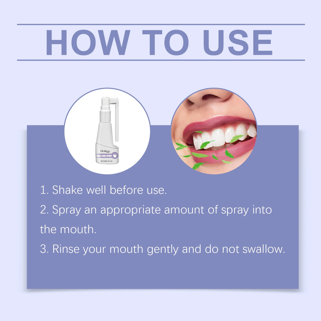 Oralhoe 30mL Oral Care Spray Hydrate Relieve Oral Discomfort Eliminate Bad Breath Long-Lasting Freshness Daily Oral Care Spray
