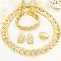 Fashion Bridal Dubai Gold Color Jewelry Sets for Women Costume Necklace Earrings Nigerian Wedding African Jewellery Set