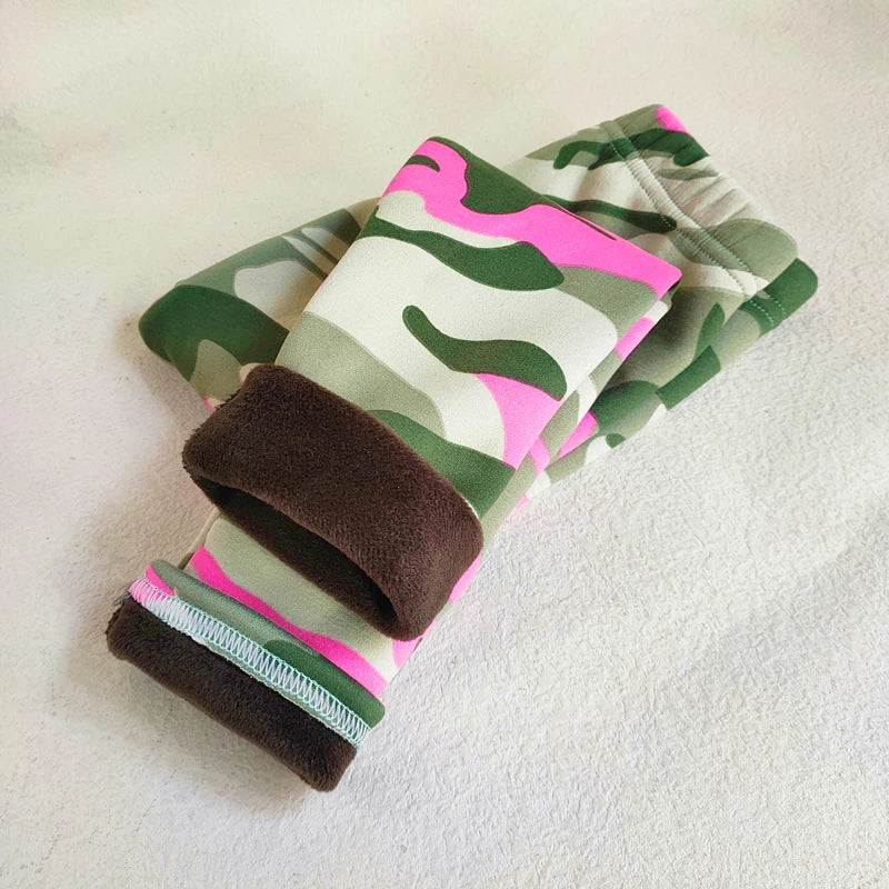 Pantaloni da ragazza primavera autunno inverno neonate leggings in pile sottile dolce pantaloni slim floreali mimetici retrò abbigliamento per bambini