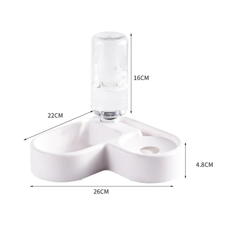 Automatic Drinking Love Pet Bowl Moisture-proof Cat Bowl Dog Basin Dual-use Multi-functional Drinking and Feeding