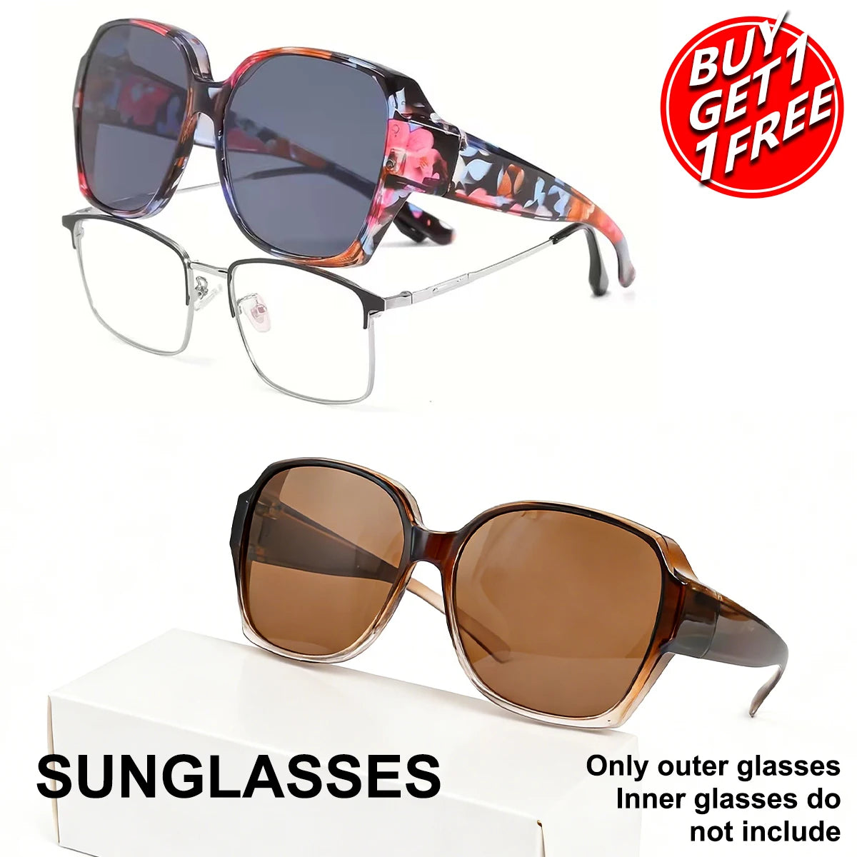 1/2/3PC Sunglasses Fit Over Glasses Polarized for Men Women, Wrap-Around Glasses UV400 Protection for Driving and Outdoor T01