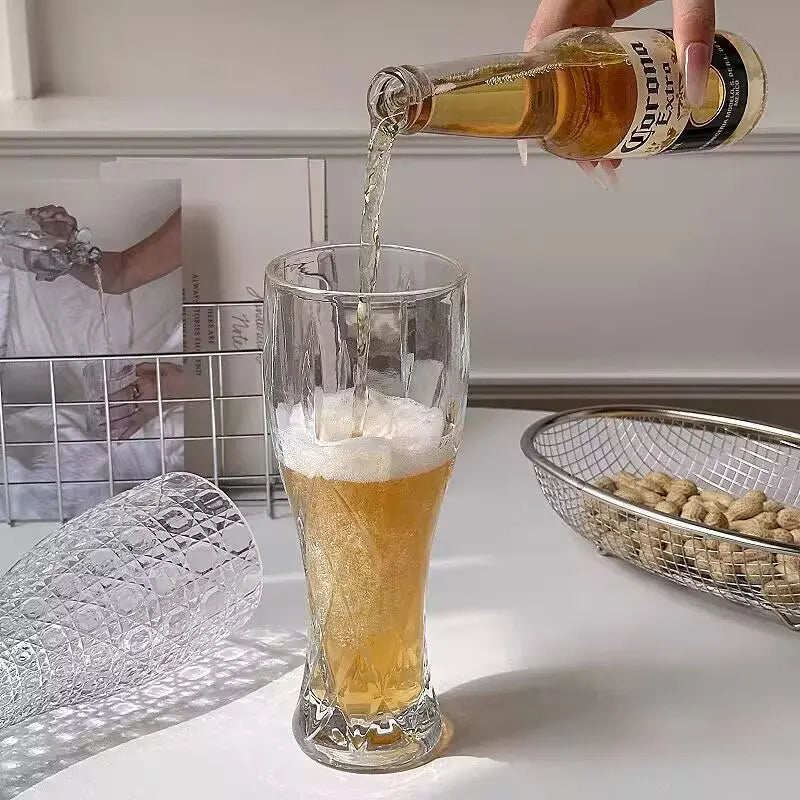 1 pz Bicchieri da Birra in Vetro Incisi Creativi, Tazze Artigianali Incise per Birrifici, Bicchieri da Birra alla Spina di Grande Capacità, Bicchieri di Alta Gamma