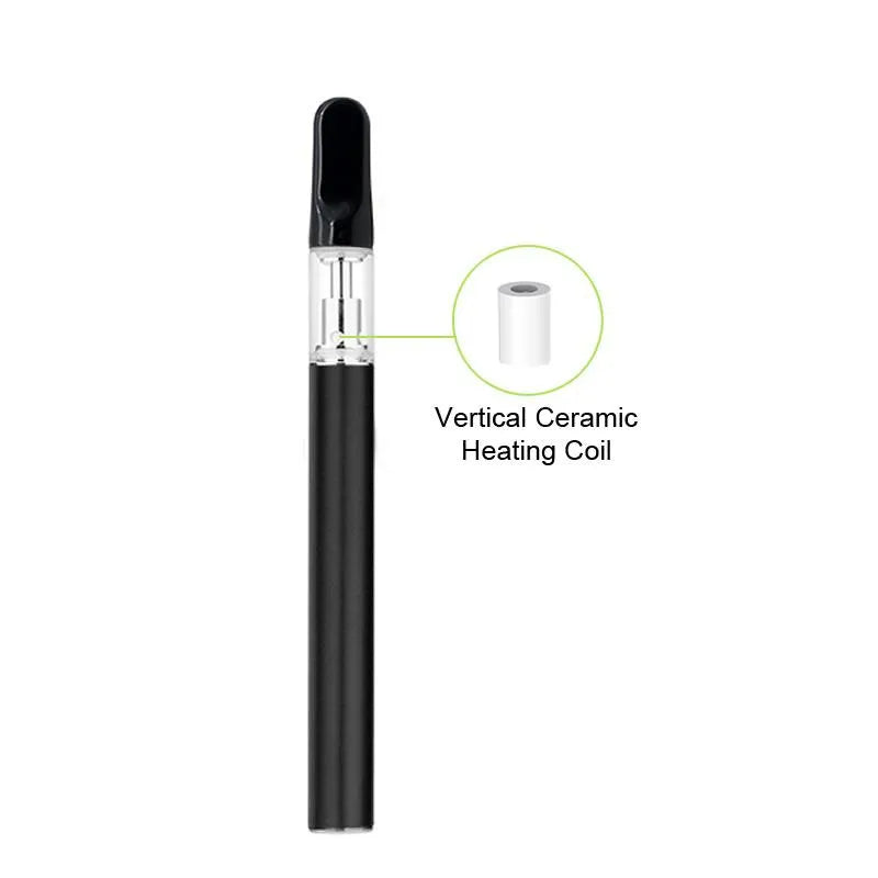 CC-ell Vaporizzatore per olio spesso Vape 320mAh con porta di ricarica Micro USB inferiore 0,5 ml 1,0 ml Cartuccia in ceramica Penna sottile con filettatura 510