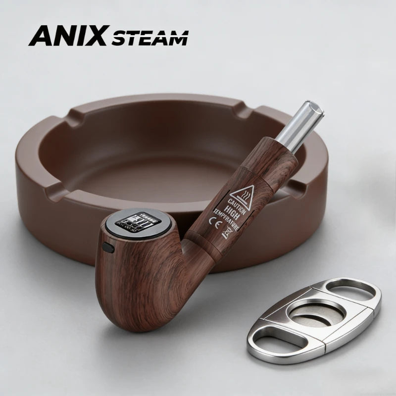 ANIX STEAM Jupiter Vaporizzatore per Erbe Secche, E-pipe, Penna Vape per Tabacco ed Erbe, Batteria da 1100mAh, Camera di Riscaldamento in Ceramica con Display OLED