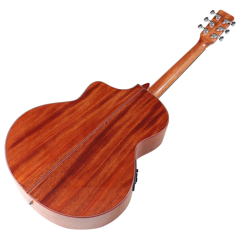 Chitarra acustica elettrica a 6 corde Chitarra elettrica folk con design tagliato con top in abete massello da 40 pollici con pickup