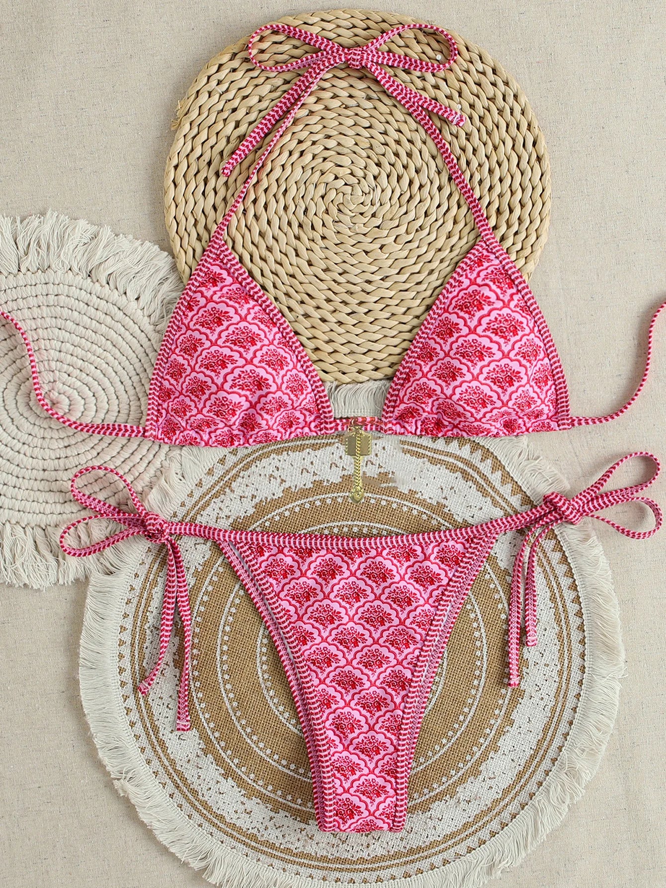 Nuovo Set Bikini Triangolo 2026 - Costume da Bagno Push-Up con Stampa Floreale e Slip Brasiliano