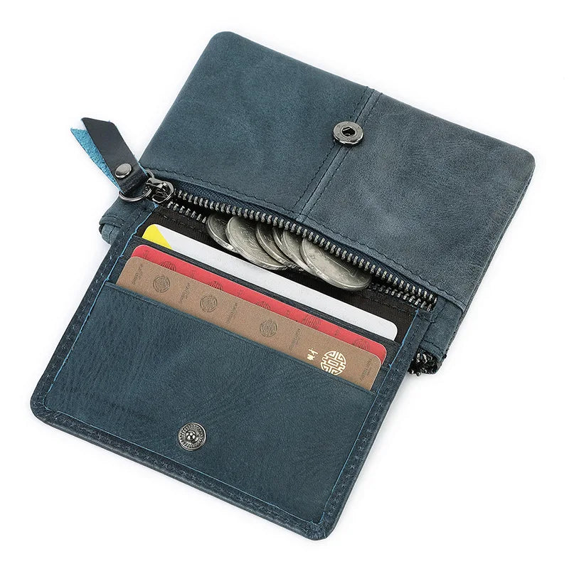 Nuova borsa per carte da donna e da uomo in pelle di mucca Portamonete Porta carte di credito sottile Portafoglio per uomo e donna Tasca per carta d'identità